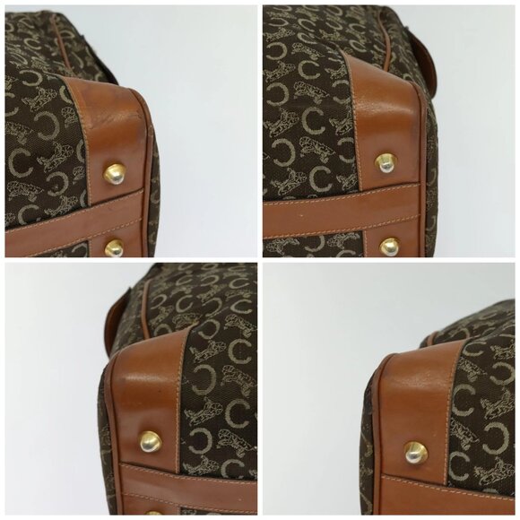 CELINE C Sulky Boston Bag Canvas Brown Gold Auth bs24812 - Picture 14 of 16